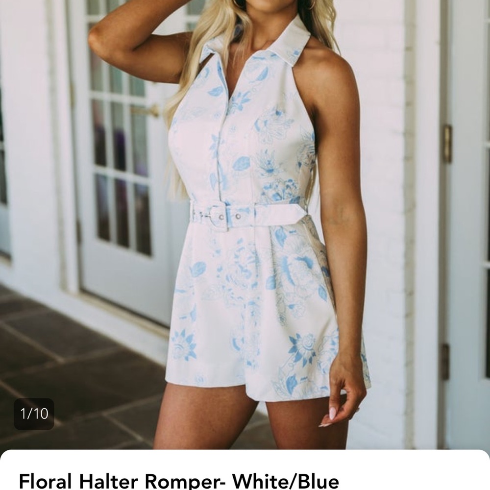 Floral halter romper
